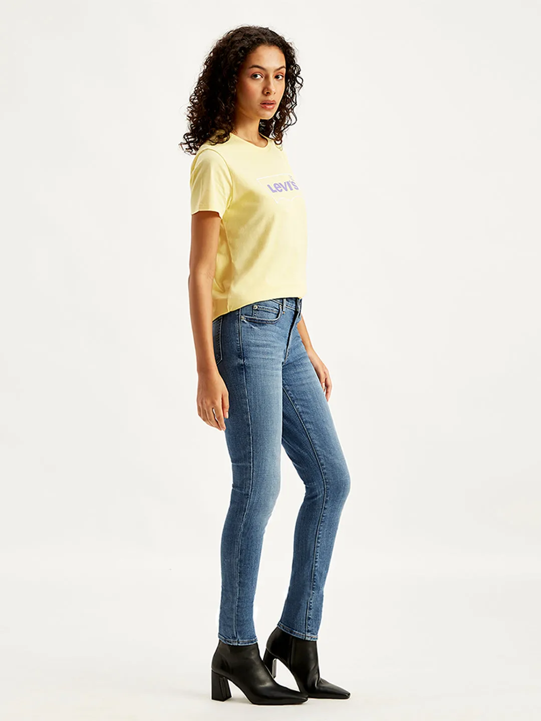 Women's 711 Blue Skinny Fit Mid Rise Jeans