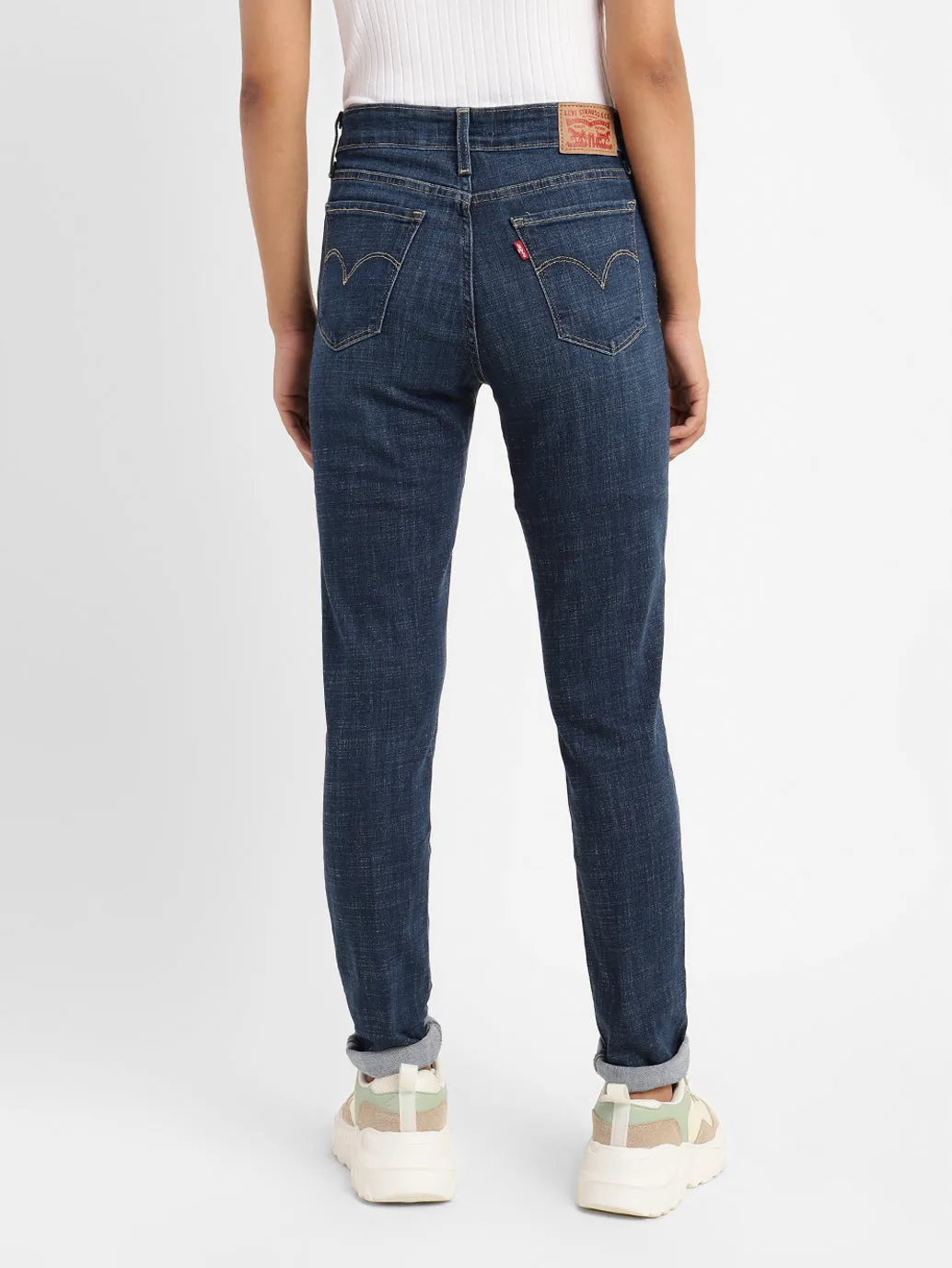 Women's 711 Blue Skinny Fit Mid Rise Jeans