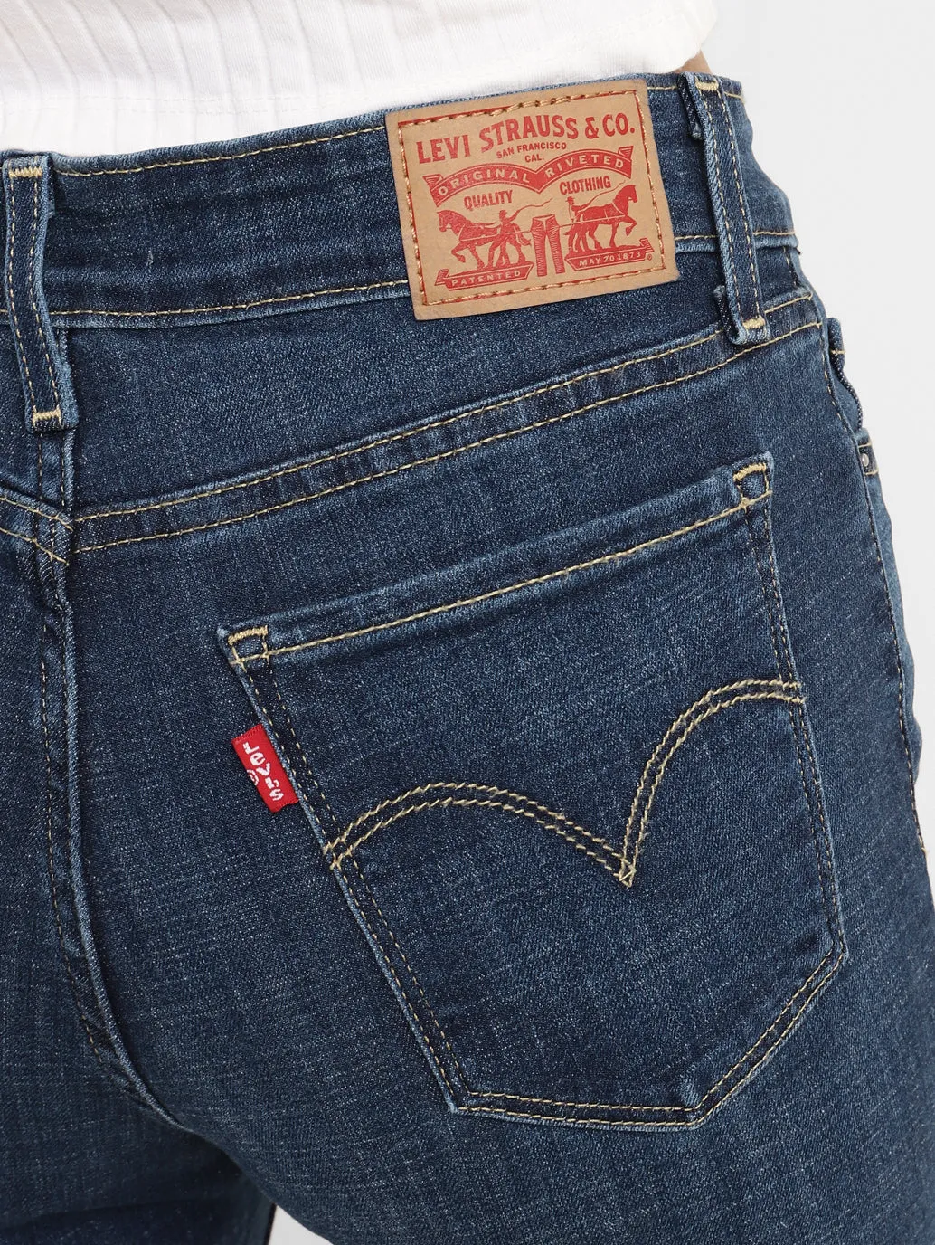 Women's 711 Blue Skinny Fit Mid Rise Jeans