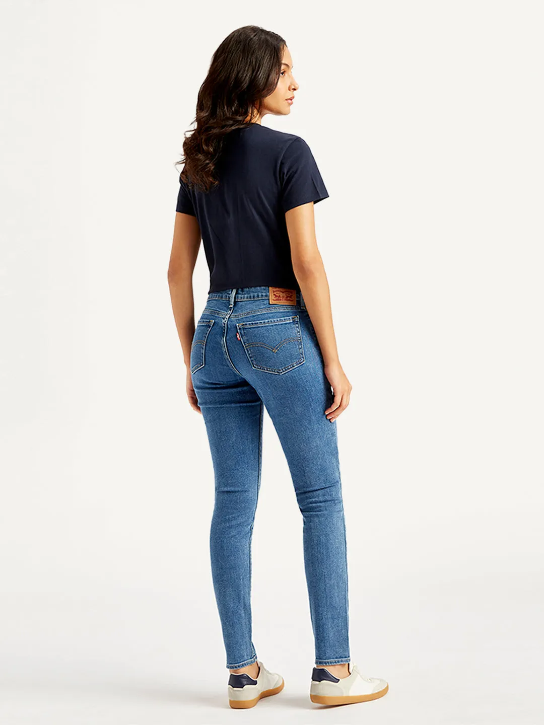 Women's 711 Blue Skinny Fit Mid Rise Jeans