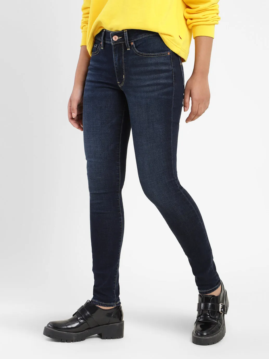 Women's 711 Blue Skinny Fit Mid Rise Jeans