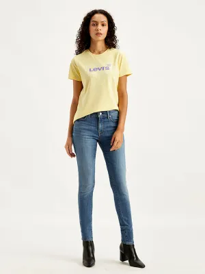 Women's 711 Blue Skinny Fit Mid Rise Jeans