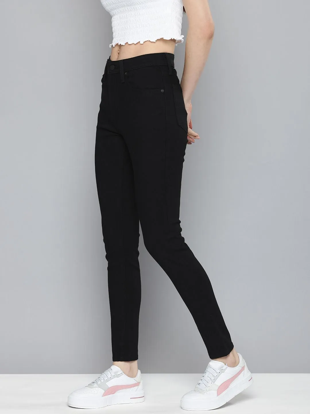 Women's 721 Black Skinny Fit High Rise Jeans
