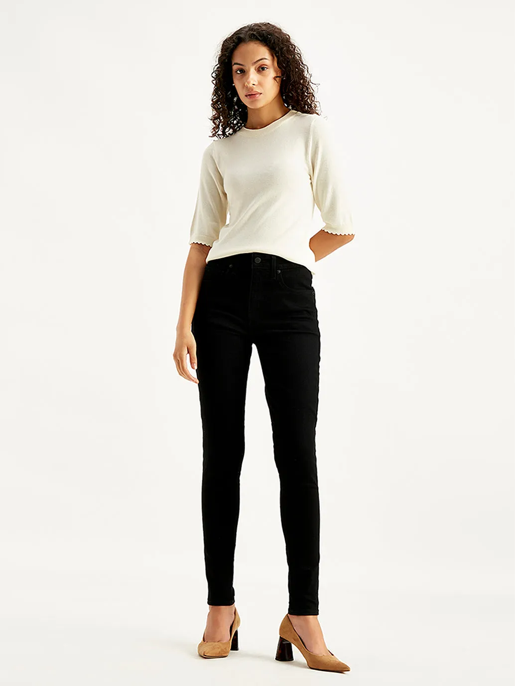 Women's 721 Black Skinny Fit High Rise Jeans