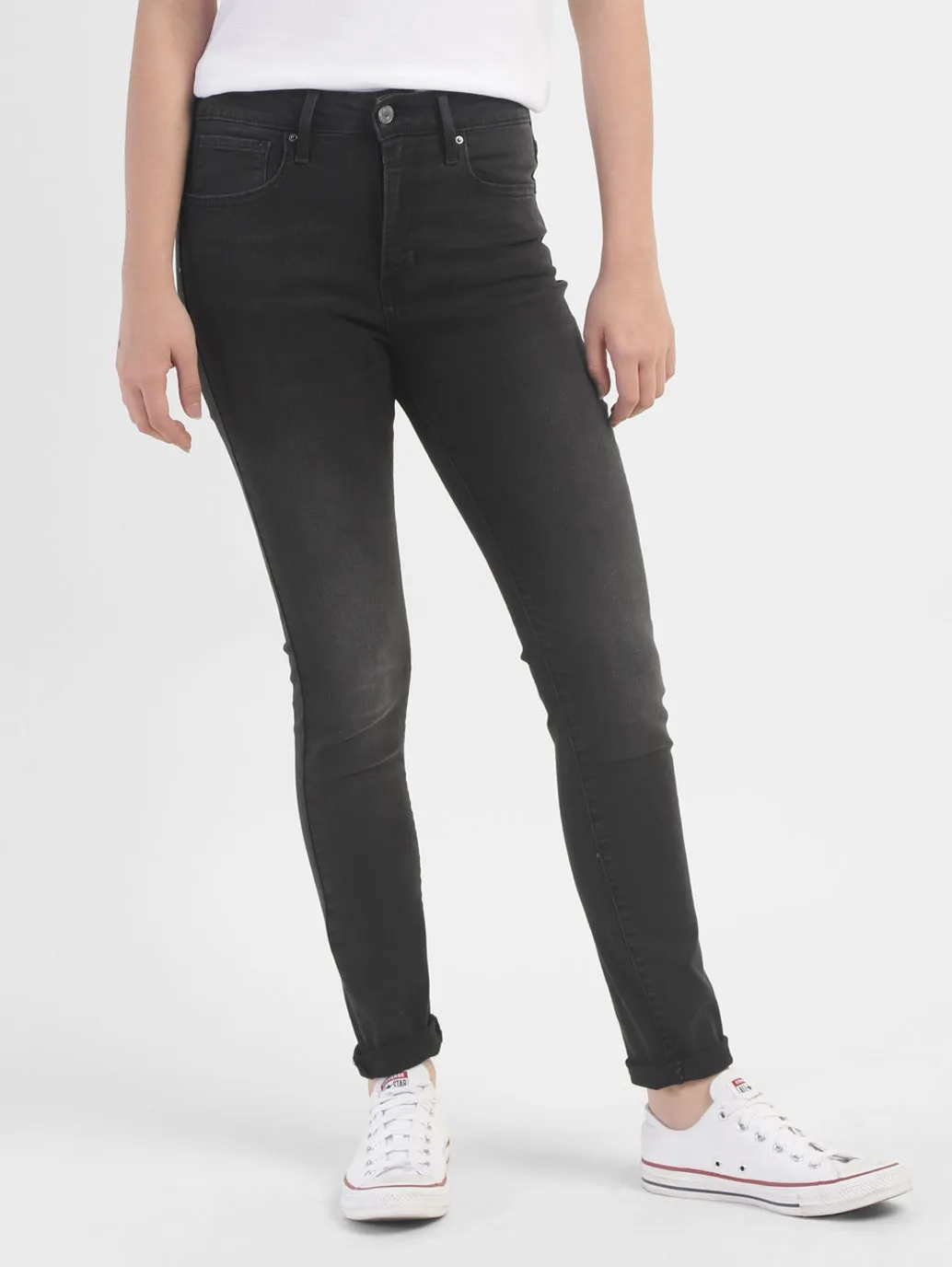 Women's 721 Black Skinny Fit High Rise Jeans