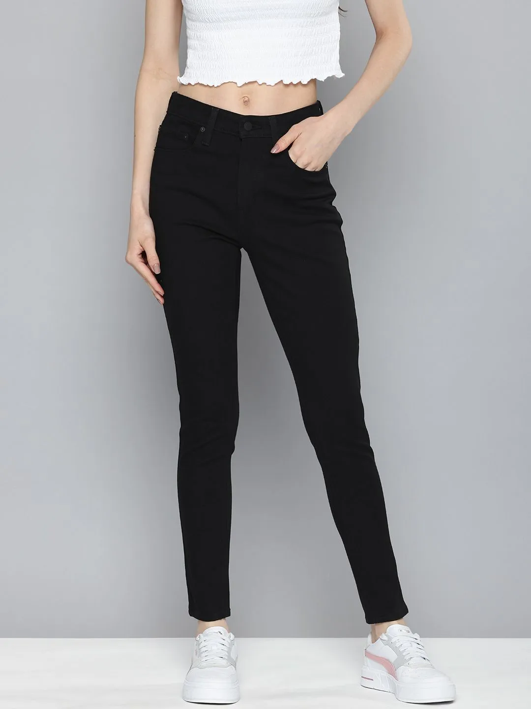 Women's 721 Black Skinny Fit High Rise Jeans