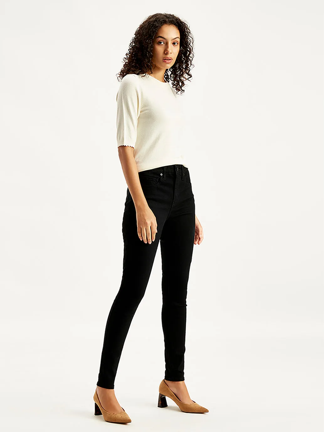 Women's 721 Black Skinny Fit High Rise Jeans