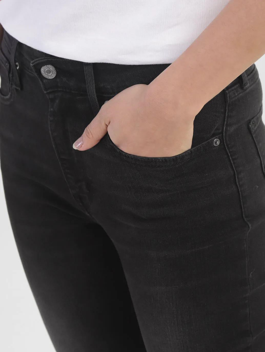 Women's 721 Black Skinny Fit High Rise Jeans