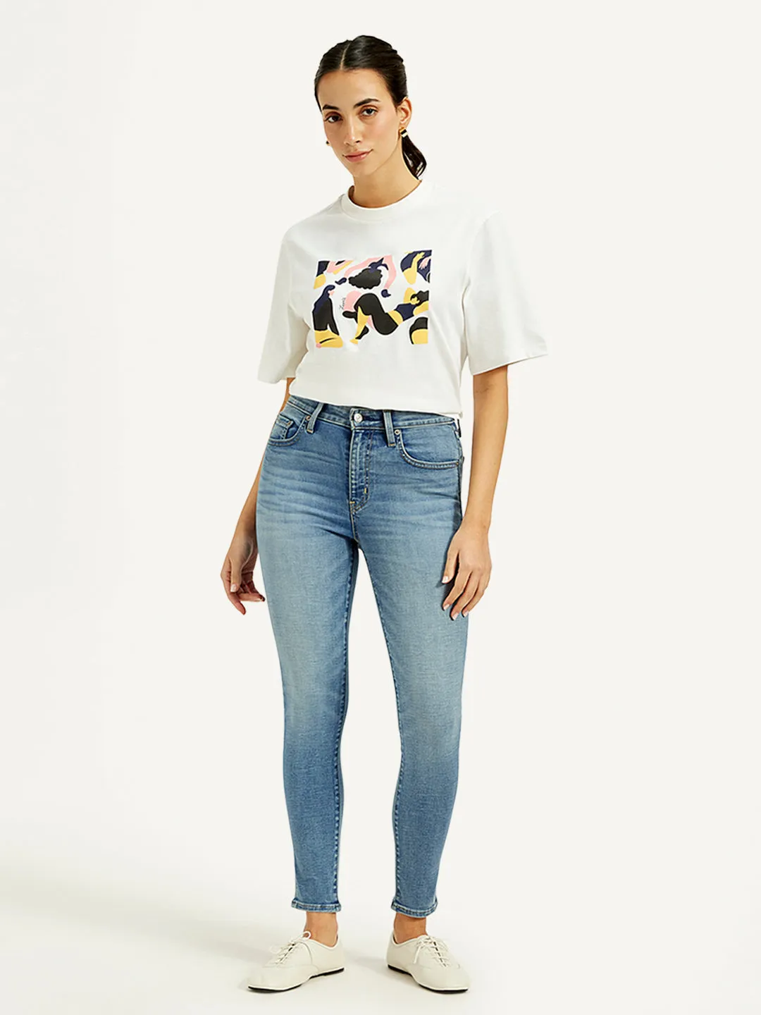 Women's 721 Blue Skinny Fit High Rise Jeans