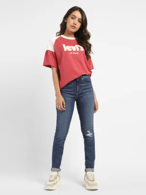Women's 721 Blue Skinny Fit High Rise Jeans