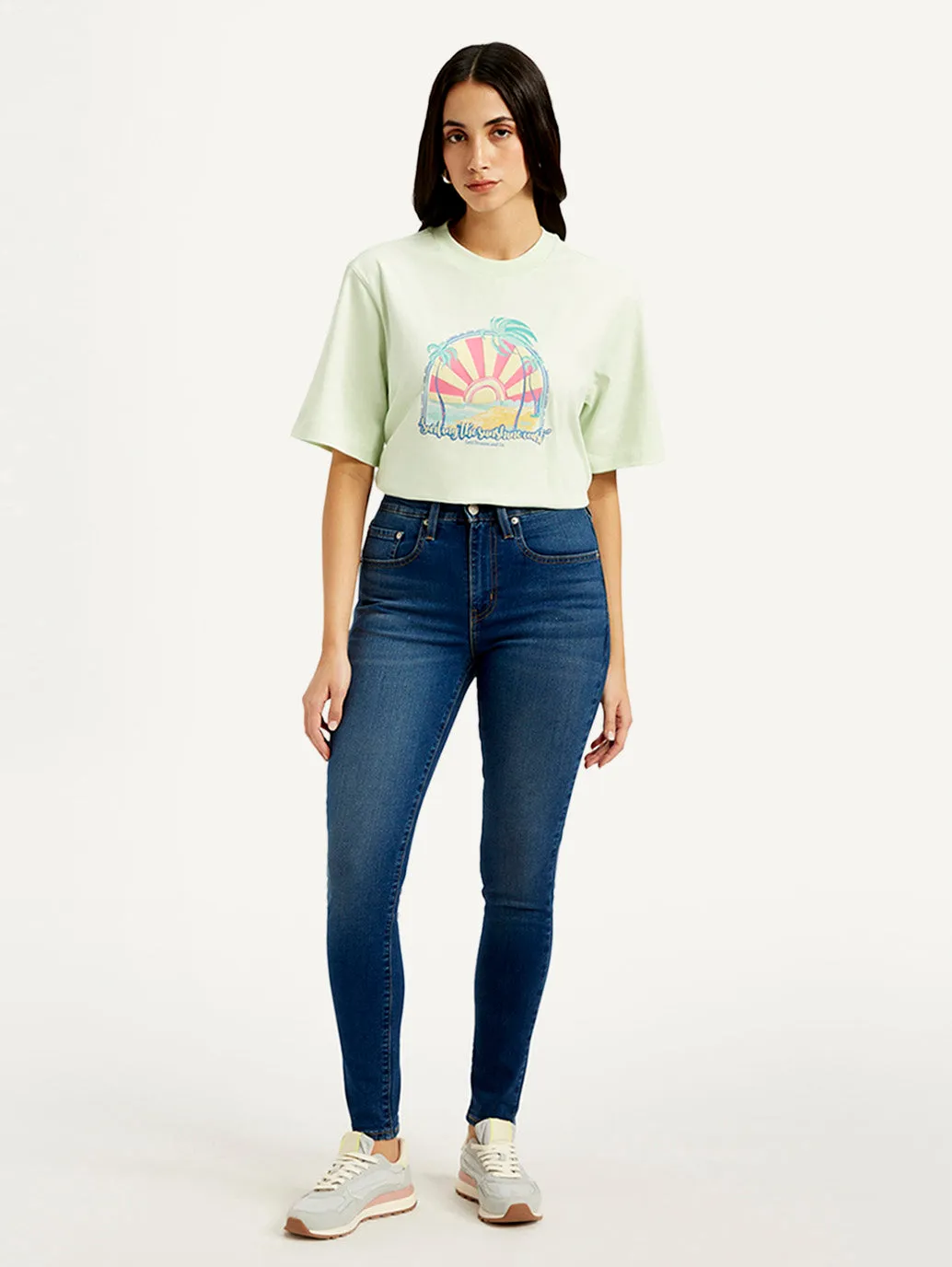 Women's 721 Blue Skinny Fit High Rise Jeans
