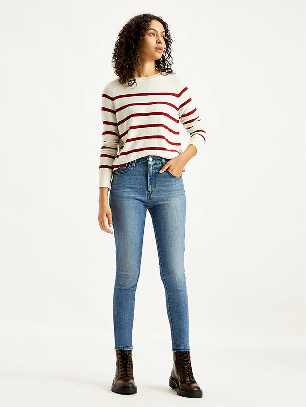 Women's 721 Blue Skinny Fit High Rise Jeans