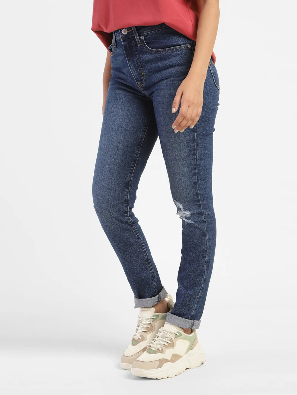 Women's 721 Blue Skinny Fit High Rise Jeans