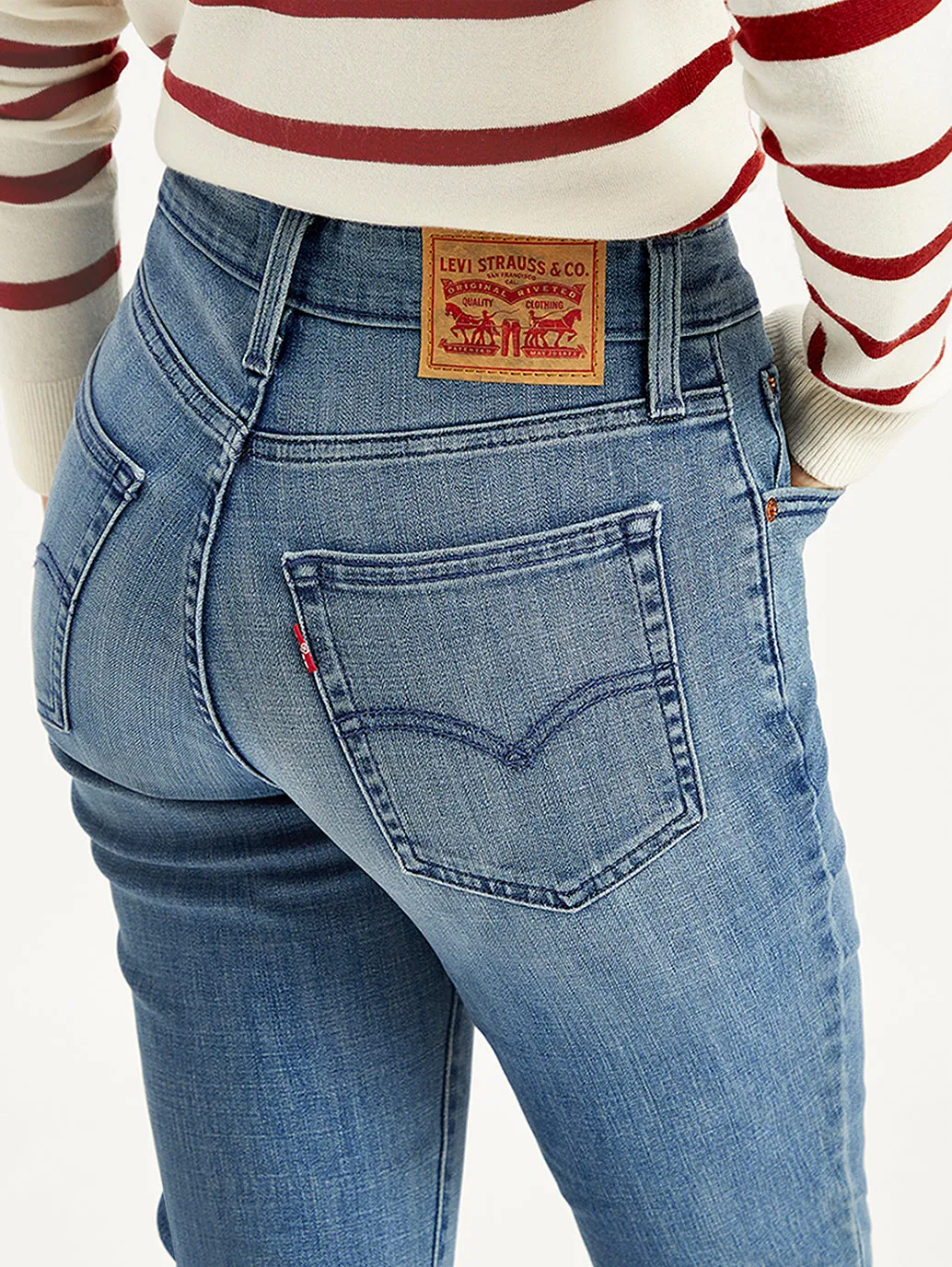 Women's 721 Blue Skinny Fit High Rise Jeans