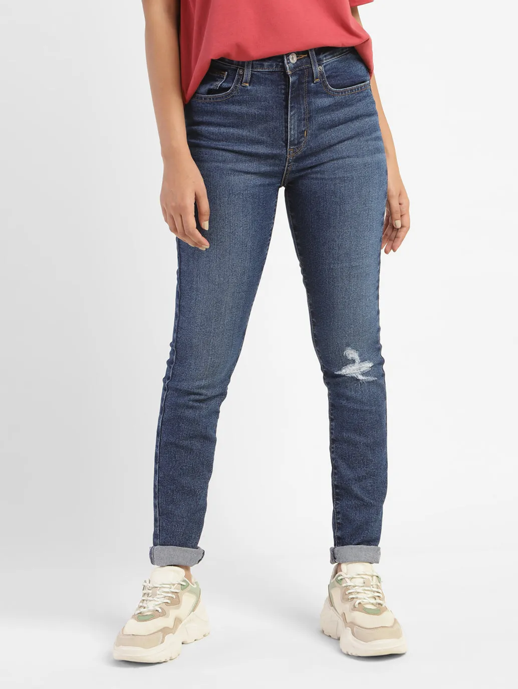 Women's 721 Blue Skinny Fit High Rise Jeans