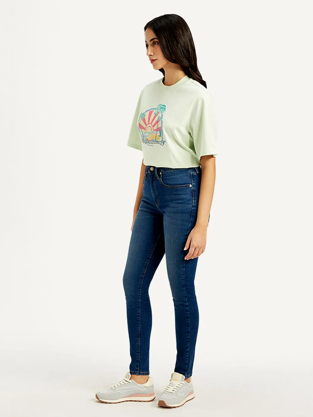 Women's 721 Blue Skinny Fit High Rise Jeans