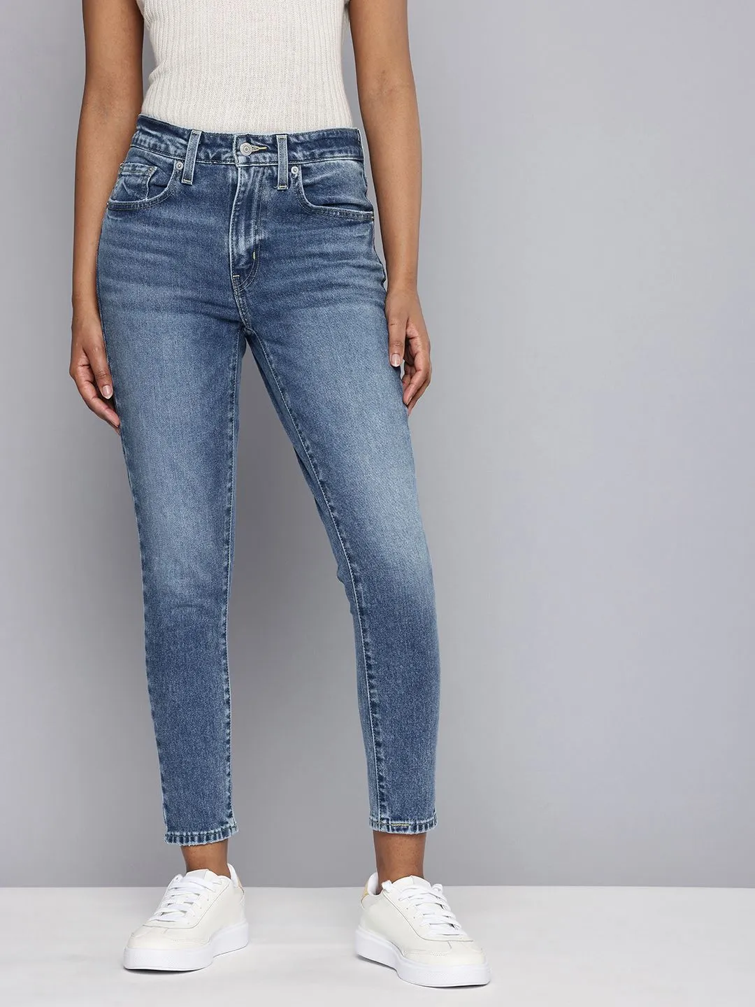 Women's 721 Blue Skinny Fit High Rise Jeans