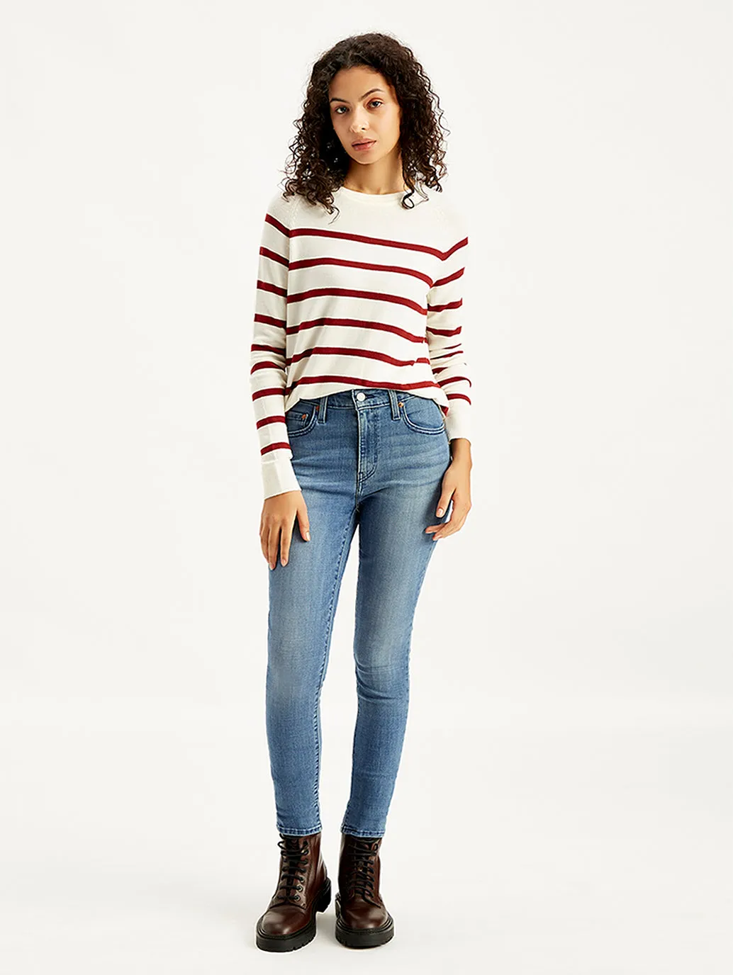 Women's 721 Blue Skinny Fit High Rise Jeans