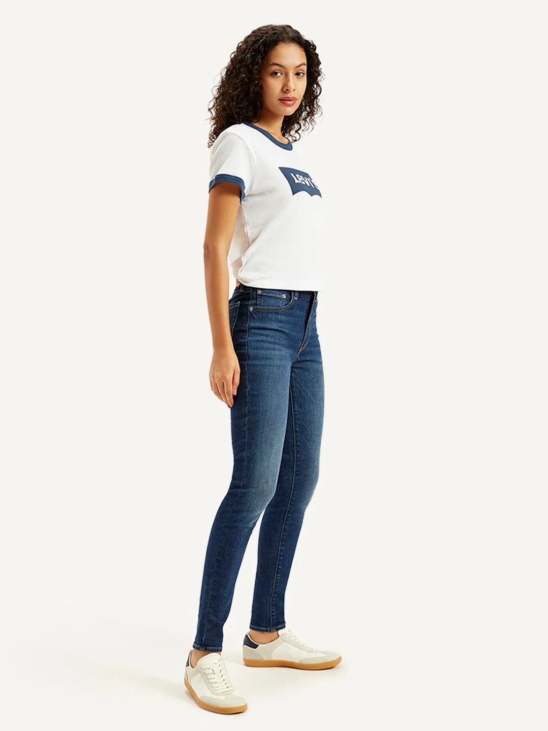Women's 721 Blue Skinny Fit High Rise Jeans