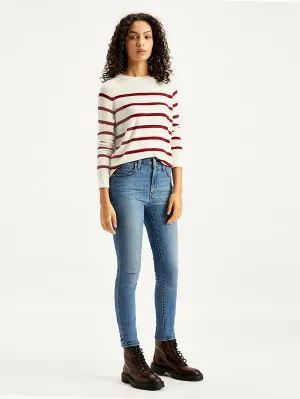 Women's 721 Blue Skinny Fit High Rise Jeans