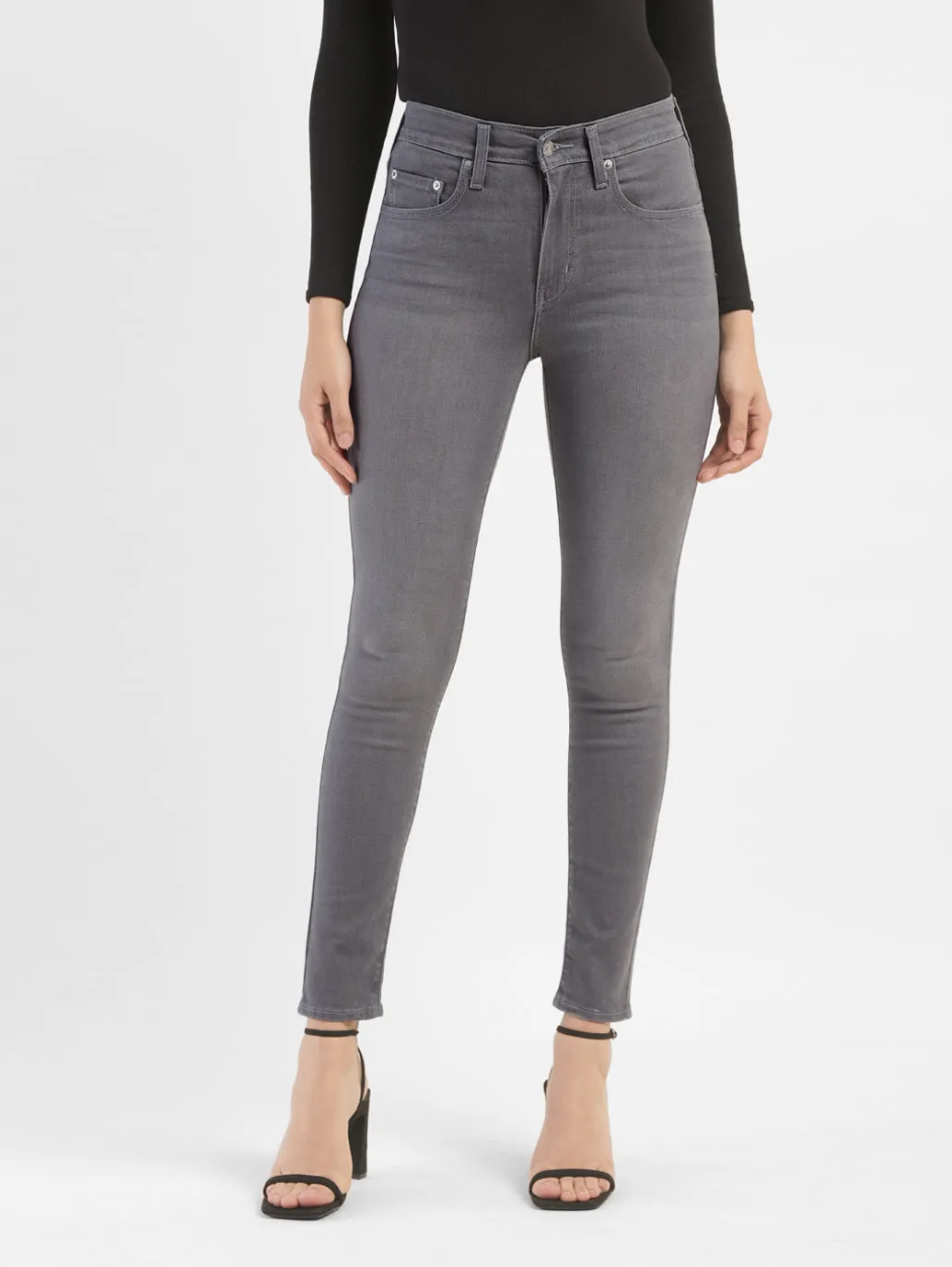 Women's 721 Grey Skinny Fit High Rise Jeans