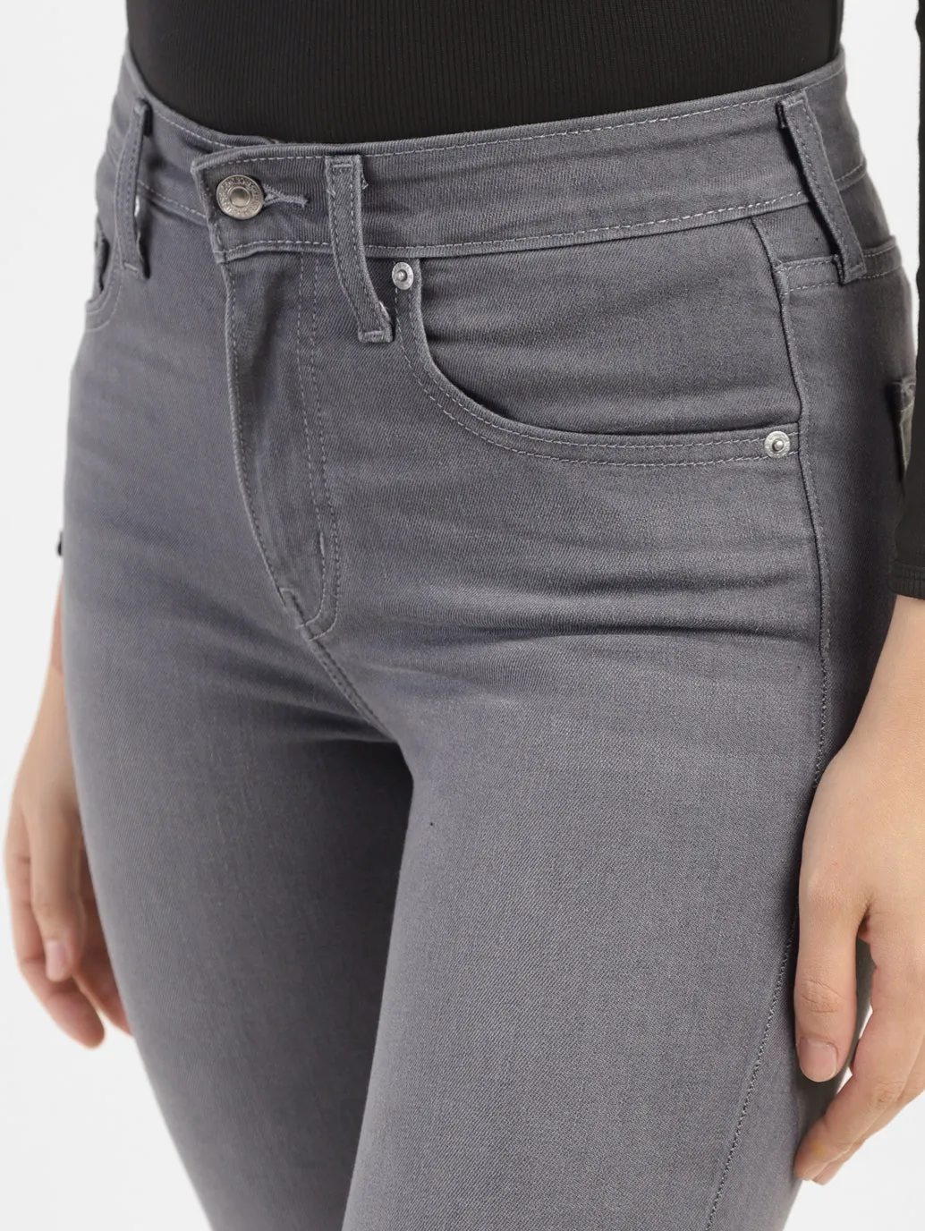 Women's 721 Grey Skinny Fit High Rise Jeans