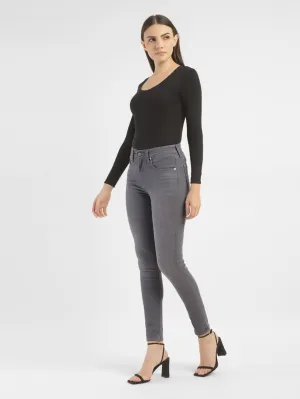 Women's 721 Grey Skinny Fit High Rise Jeans