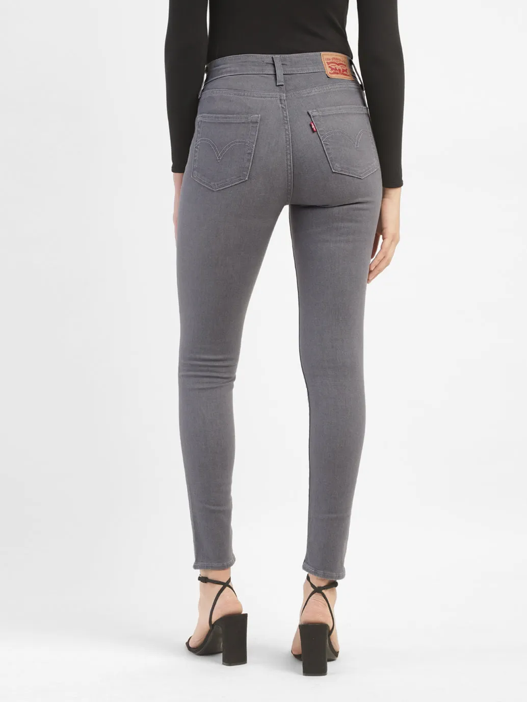 Women's 721 Grey Skinny Fit High Rise Jeans