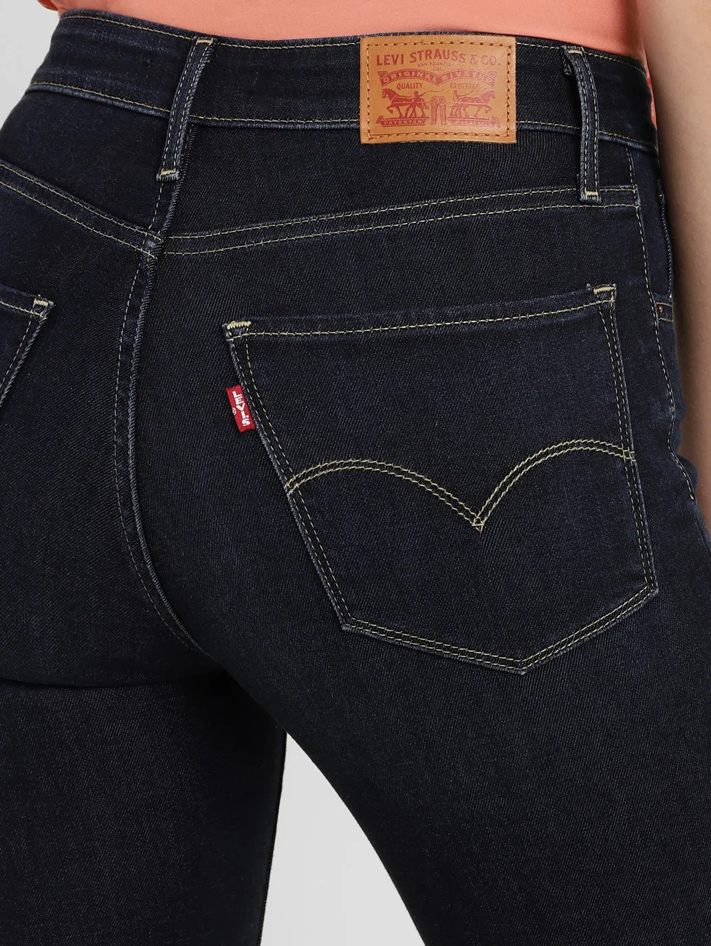 Women's 721 Navy Blue Skinny Fit High Rise Jeans