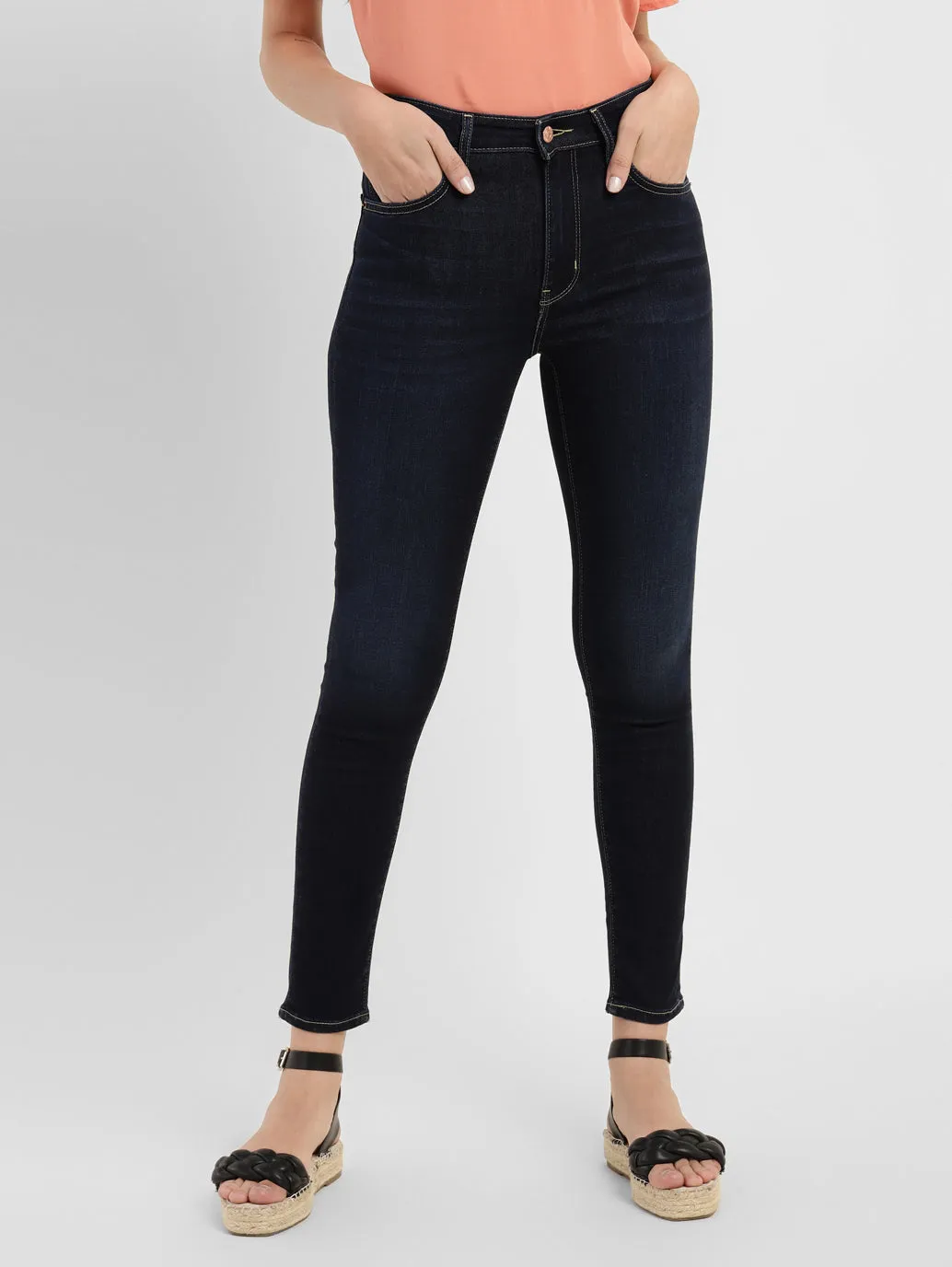 Women's 721 Navy Blue Skinny Fit High Rise Jeans