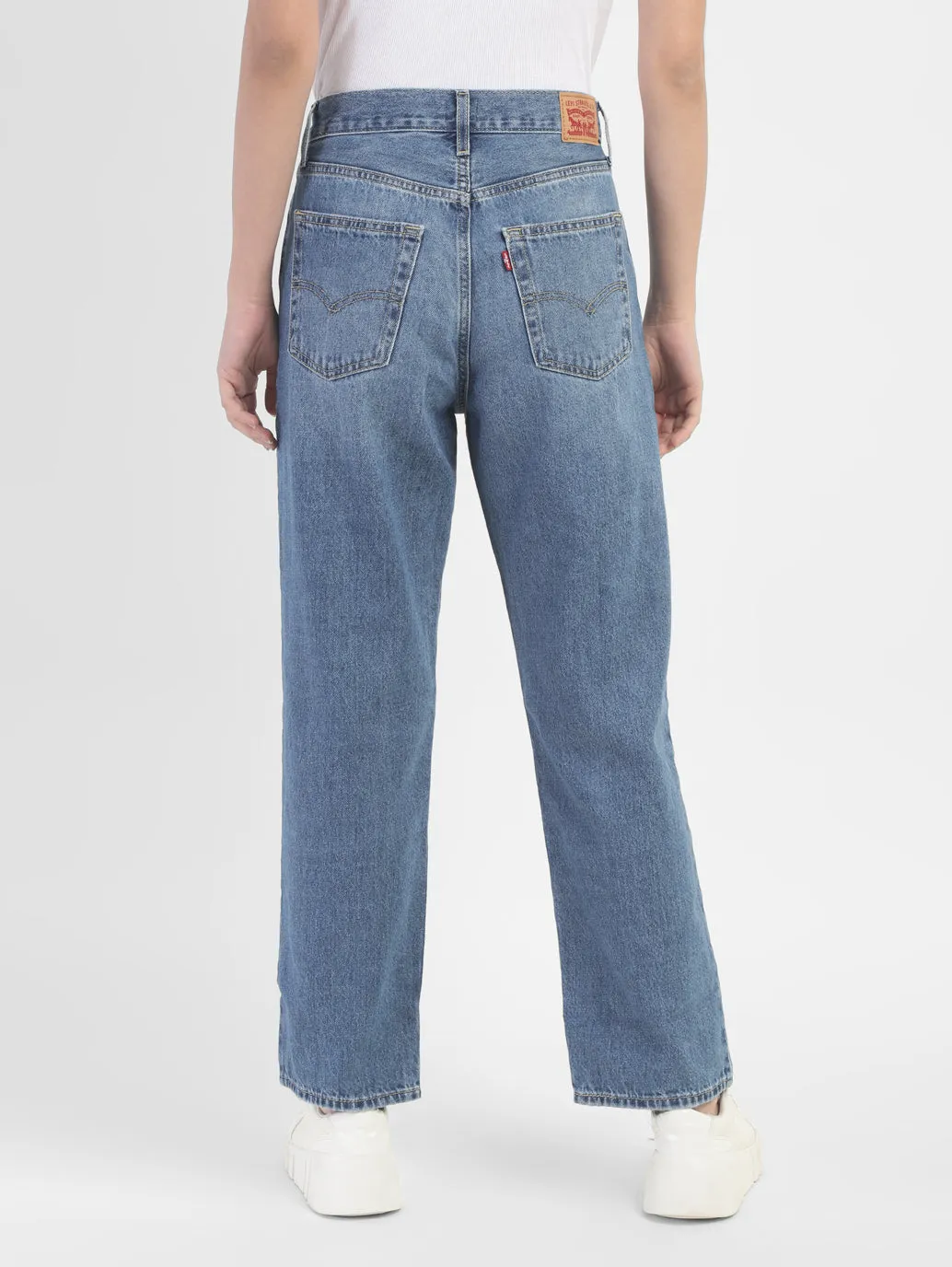 Women's 94 Blue Baggy Fit Mid Rise Jeans