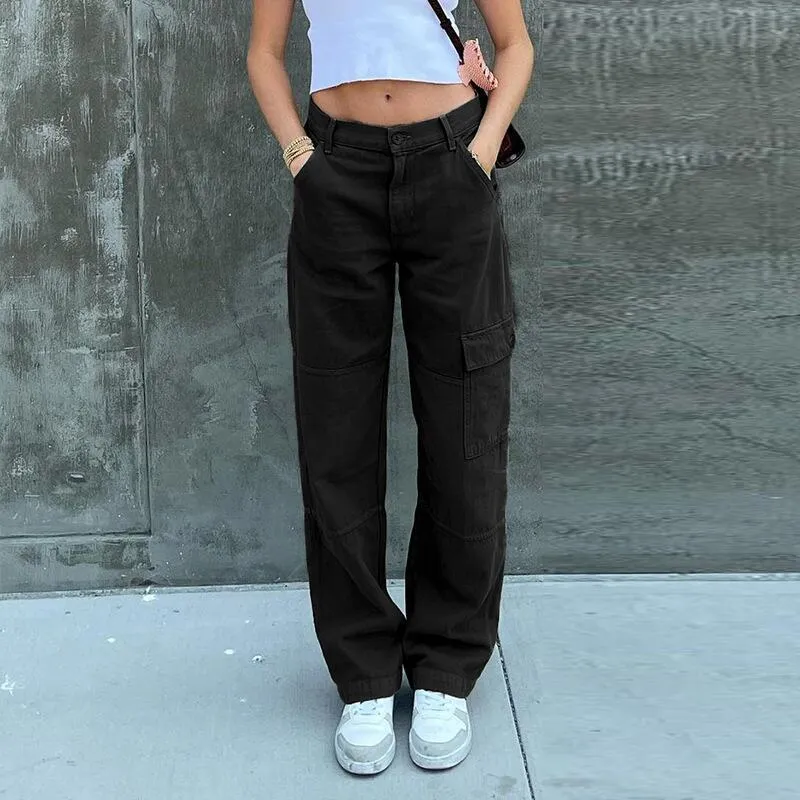 Women's High Waist Long Cargo Pants with Spacious pockets