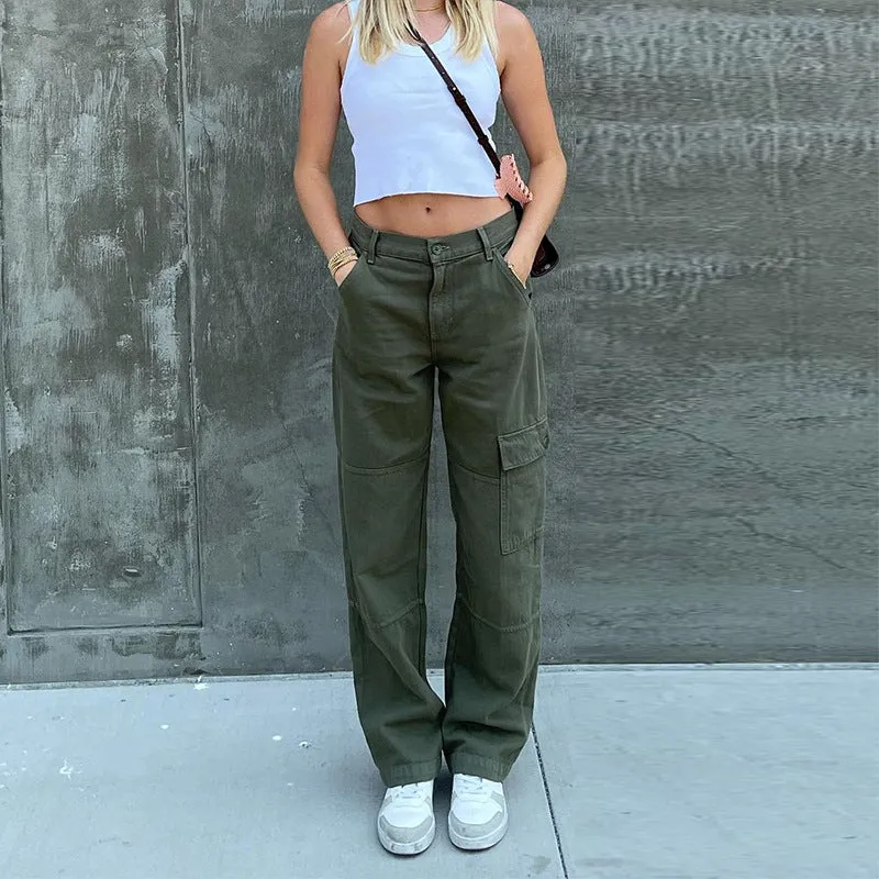 Women's High Waist Long Cargo Pants with Spacious pockets