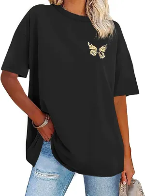 Womens Oversized Tshirt Graphic Tees Crew Neck Summer Short Sleeve