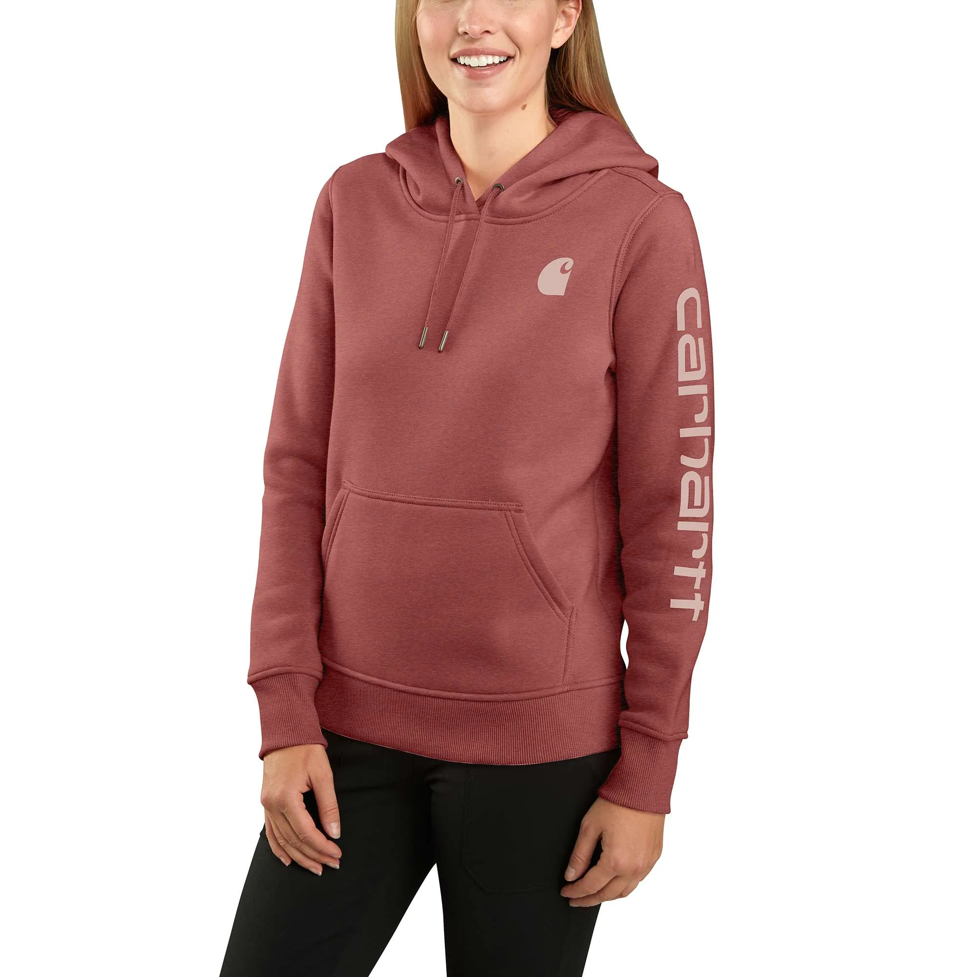 Women's Relaxed Fit Midweight Logo Sleeve Graphic Hoodie