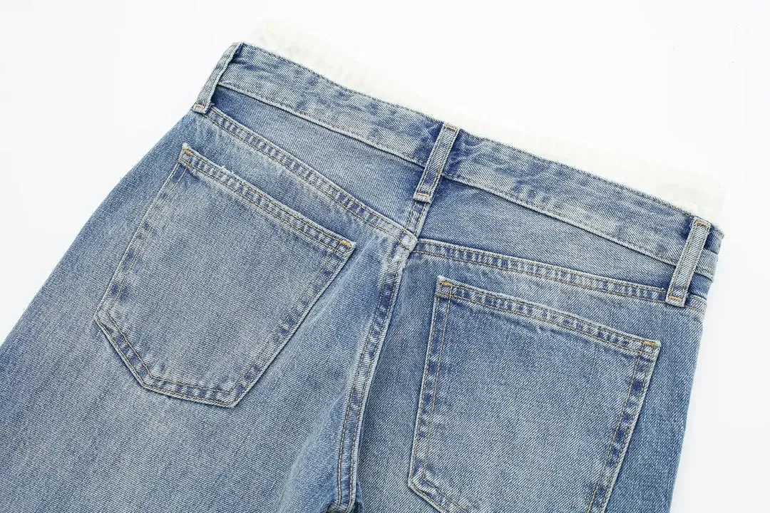 Women's Vintage Casual Mid Waist Baggy Jeans with Drawstring | Perfect for All Seasons