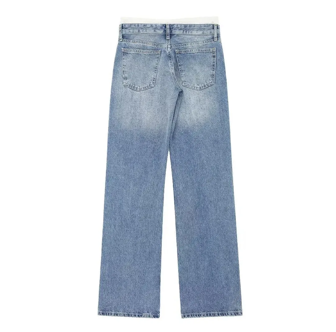 Women's Vintage Casual Mid Waist Baggy Jeans with Drawstring | Perfect for All Seasons
