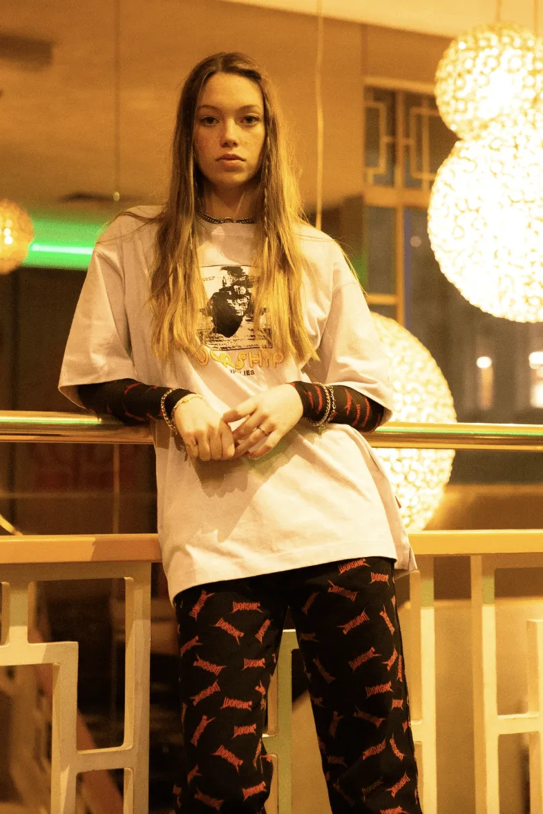 WORSHIP SUPPLIES WOMENS SPACE JUNK OVERSIZED TEE - ORCHID HUSH