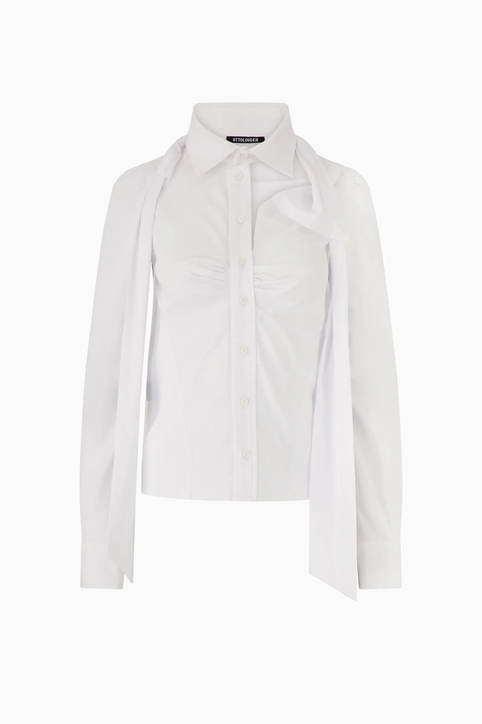Woven Deconstructed Lavalliere Blouse