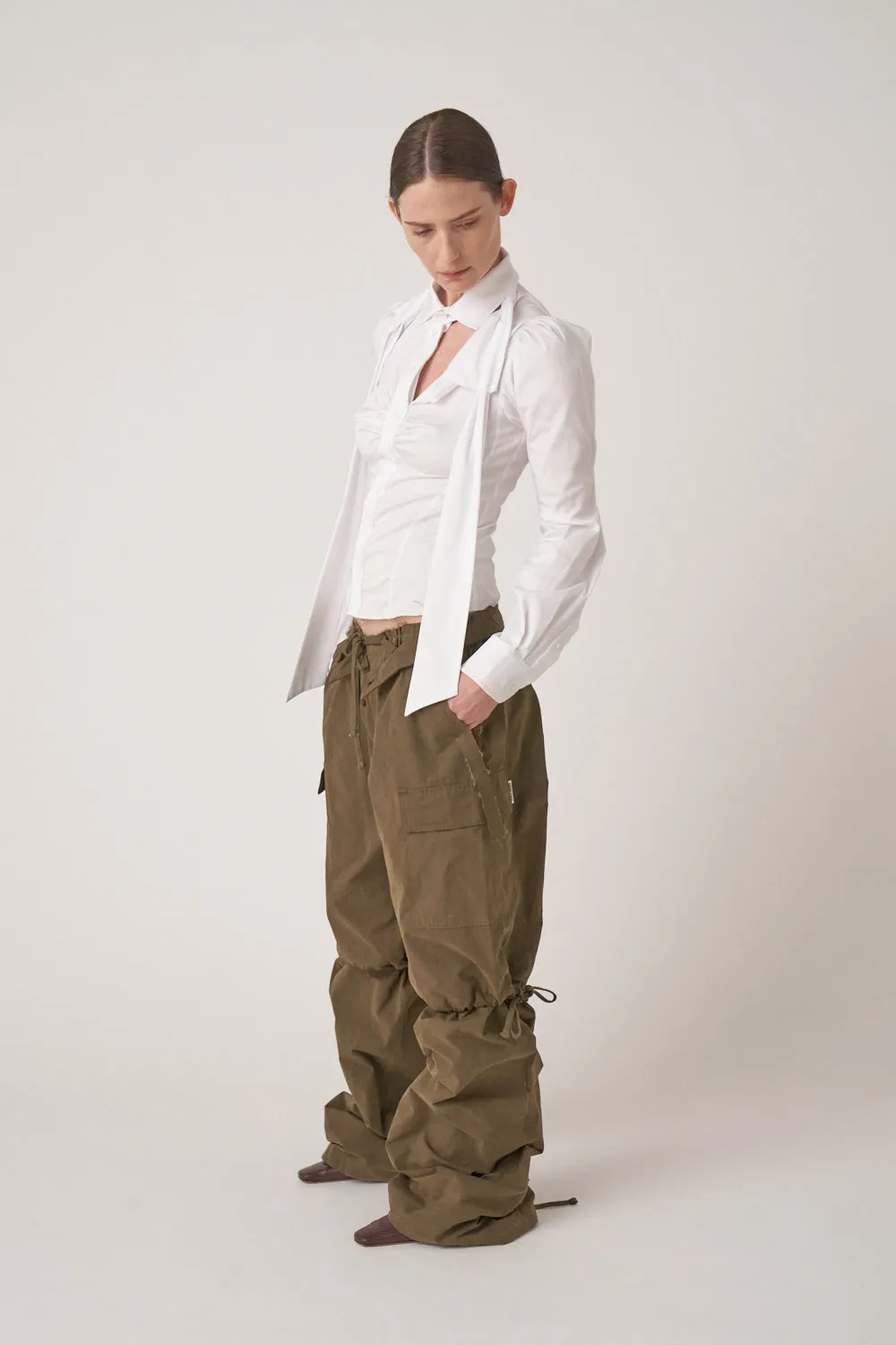 Woven Deconstructed Lavalliere Blouse
