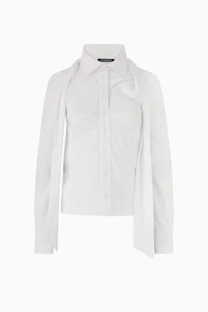 Woven Deconstructed Lavalliere Blouse