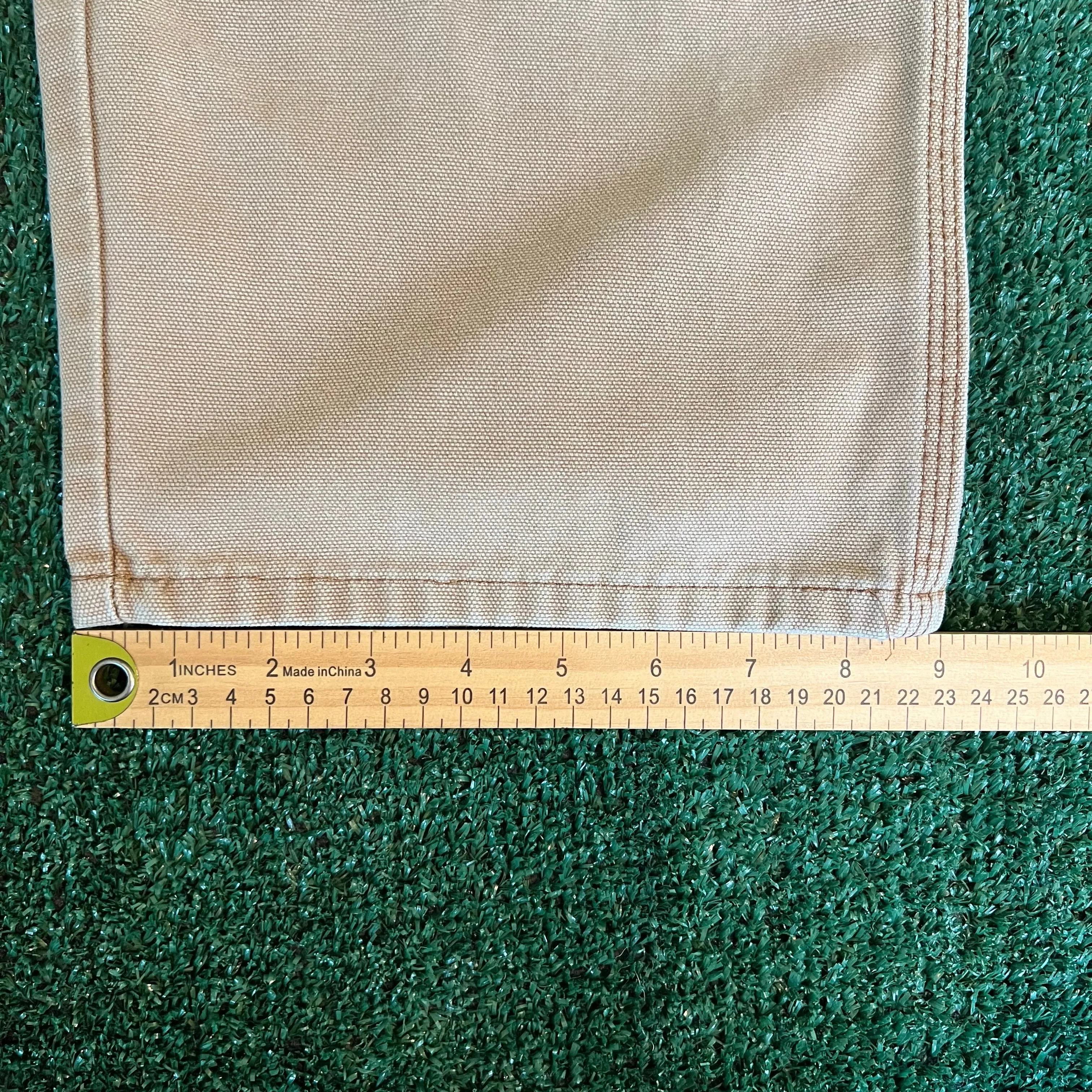 Y2K Dickies Baggy Straight Sun Faded Beige Canvas Carpenter Pants - 38x28" 18" Openings