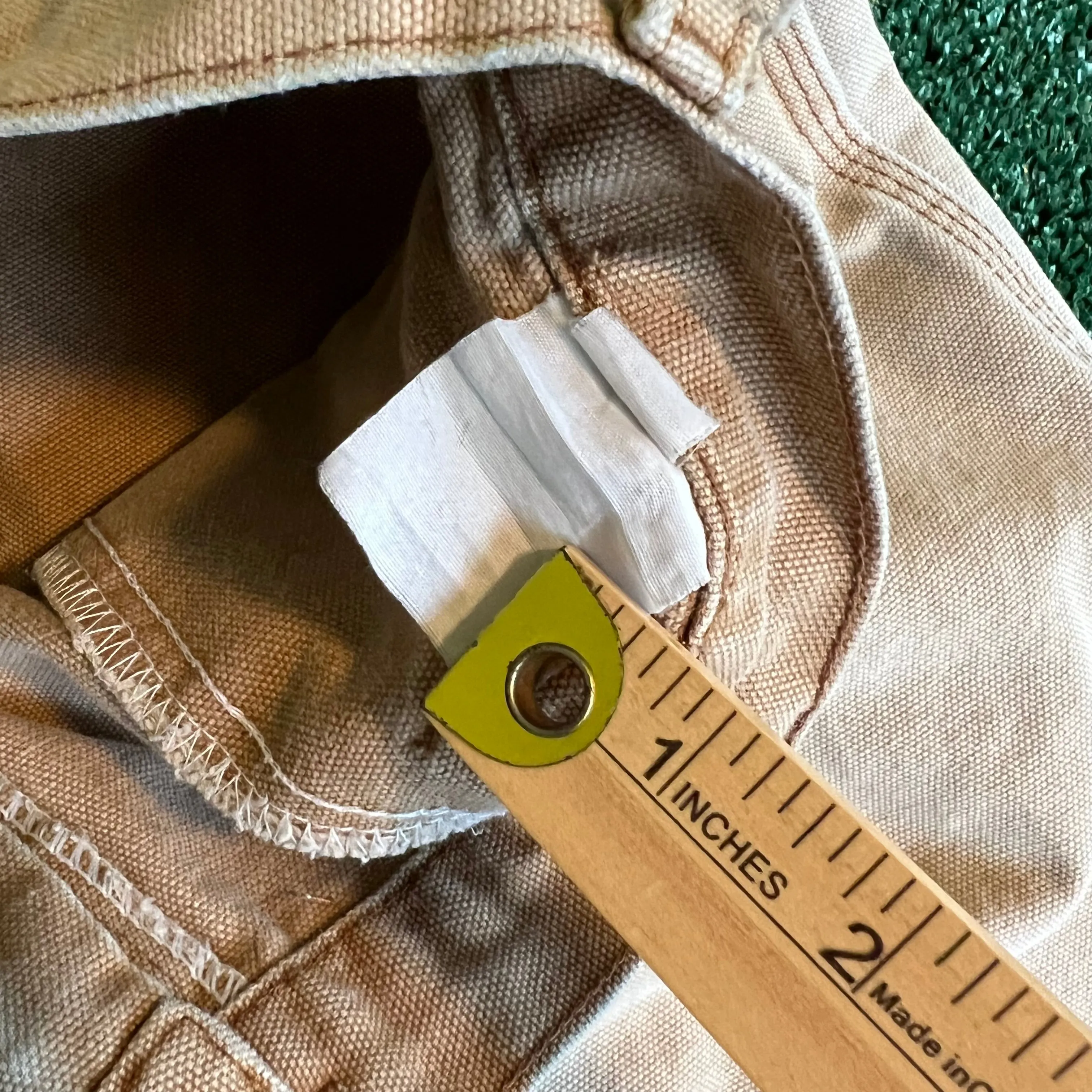 Y2K Dickies Baggy Straight Sun Faded Beige Canvas Carpenter Pants - 38x28" 18" Openings