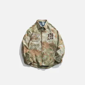 Y2K Floral Print Varsity Style Jacket with Daisy Flowers