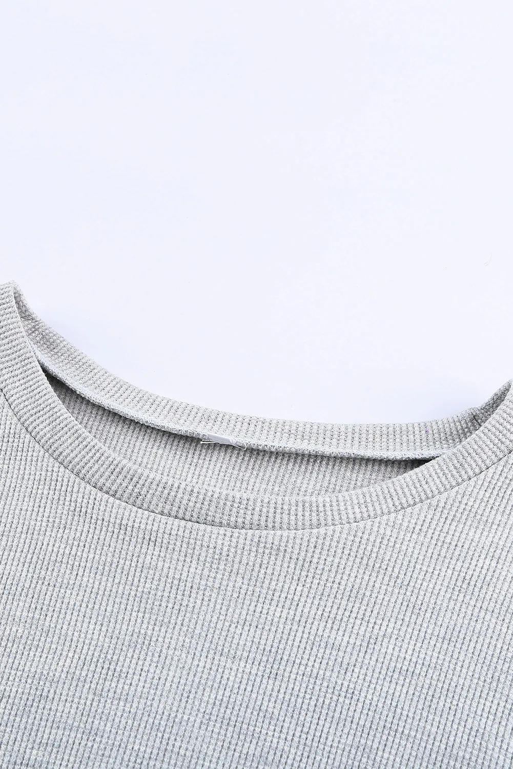 Yellow Chevron Waffle Colorblock Pullover Sweatshirt