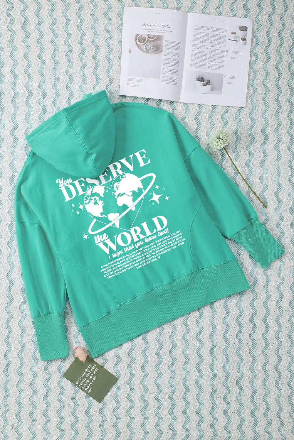 You Deserve The World Print Henley Hoodie