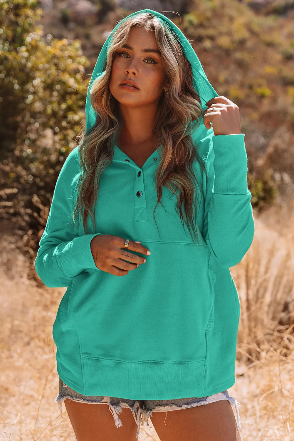 You Deserve The World Print Henley Hoodie