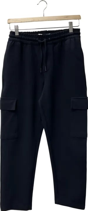 ZARA Black Cargo Fleece Trousers UK S