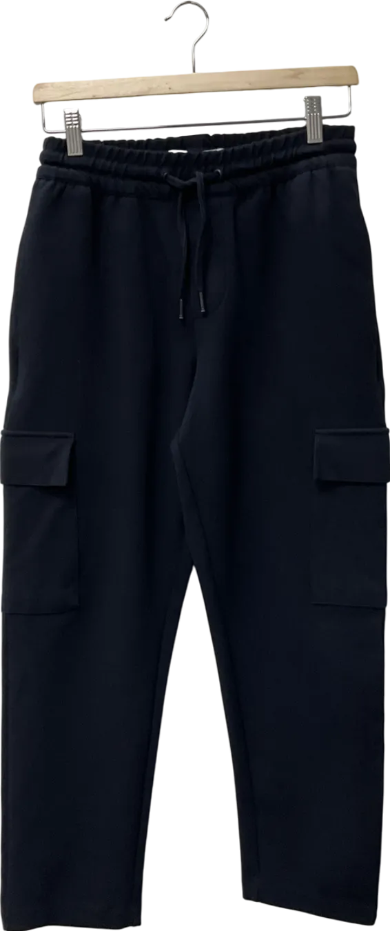 ZARA Black Cargo Fleece Trousers UK S