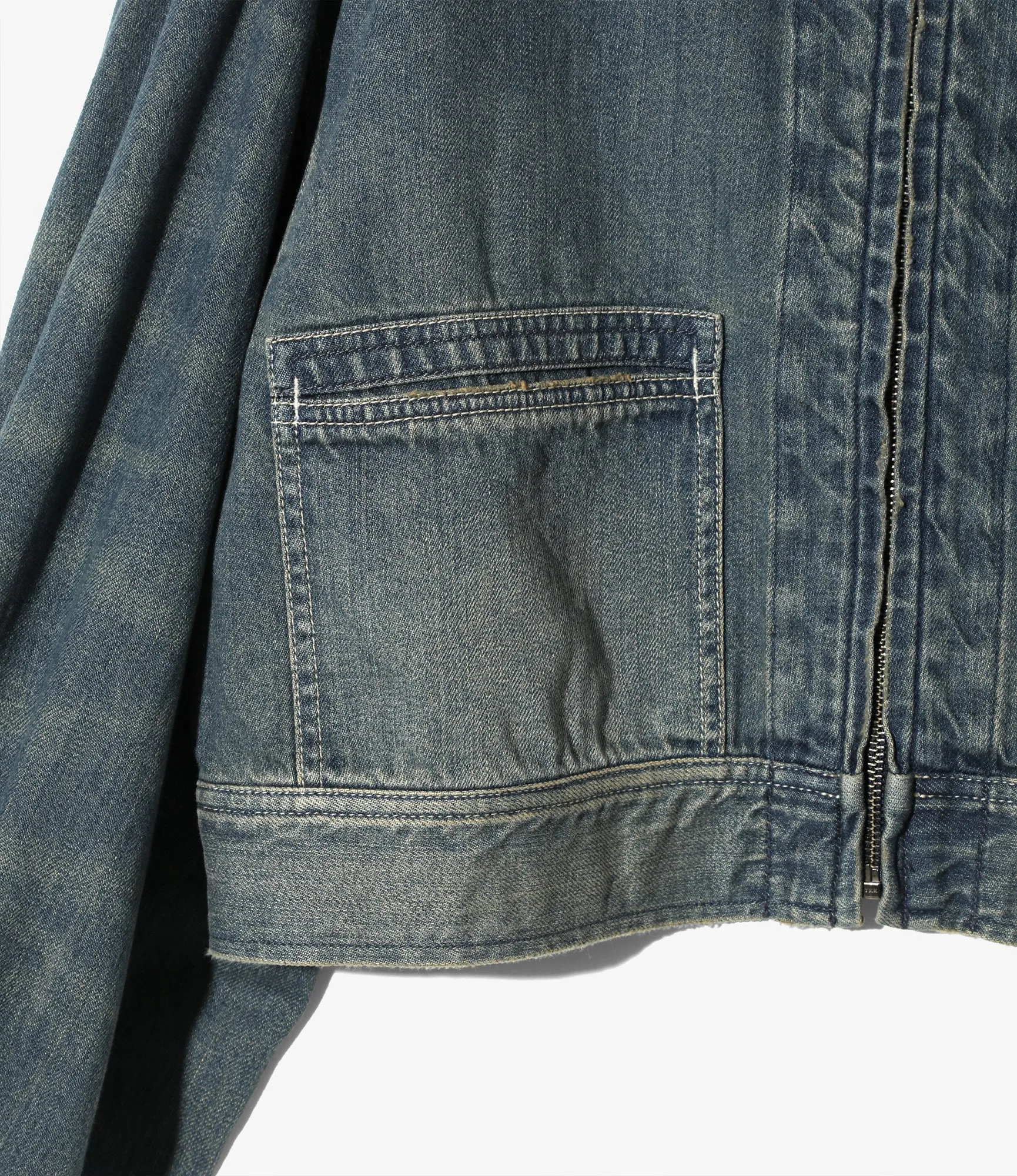 Zip Up Work Jacket - Denim